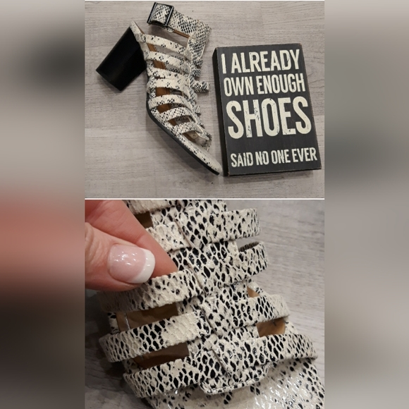 ☀️Sami Vionic White Strappy Snakeskin Wedge Block Heels Sandals womens Shoes New - Picture 4 of 7
